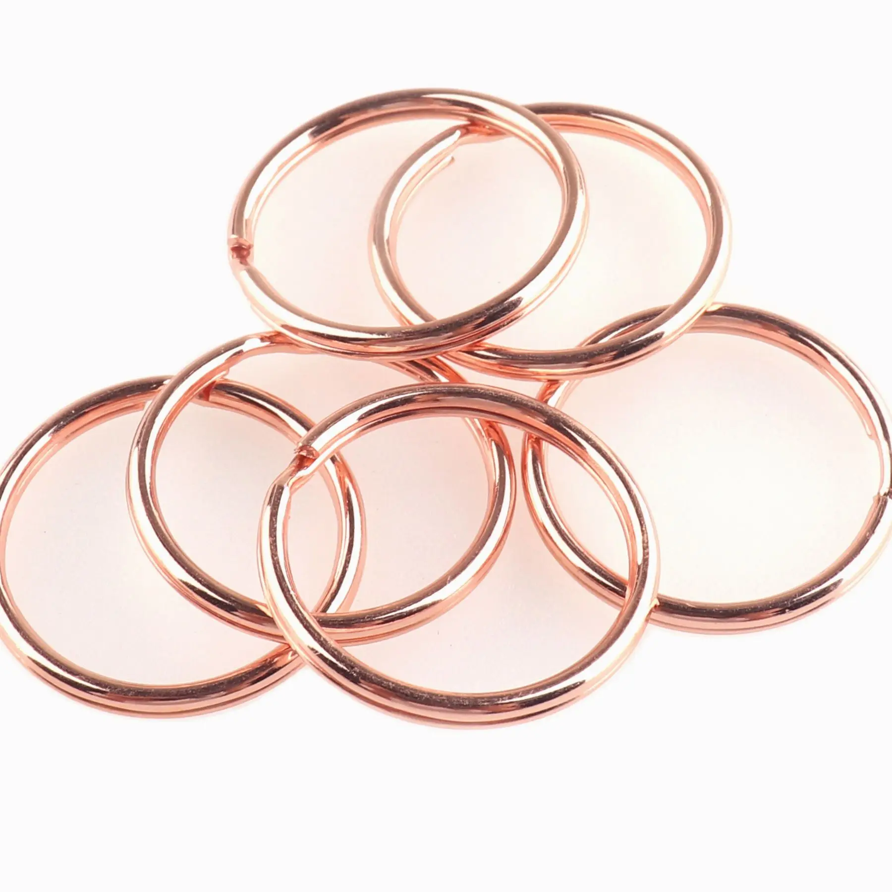 Key Ring 10pcs 25mm Key Chain Split Ring Rose Gold Jump Ring Iron Round Ring DIY Accessories Jewelry Charm Purse Bag Hardware