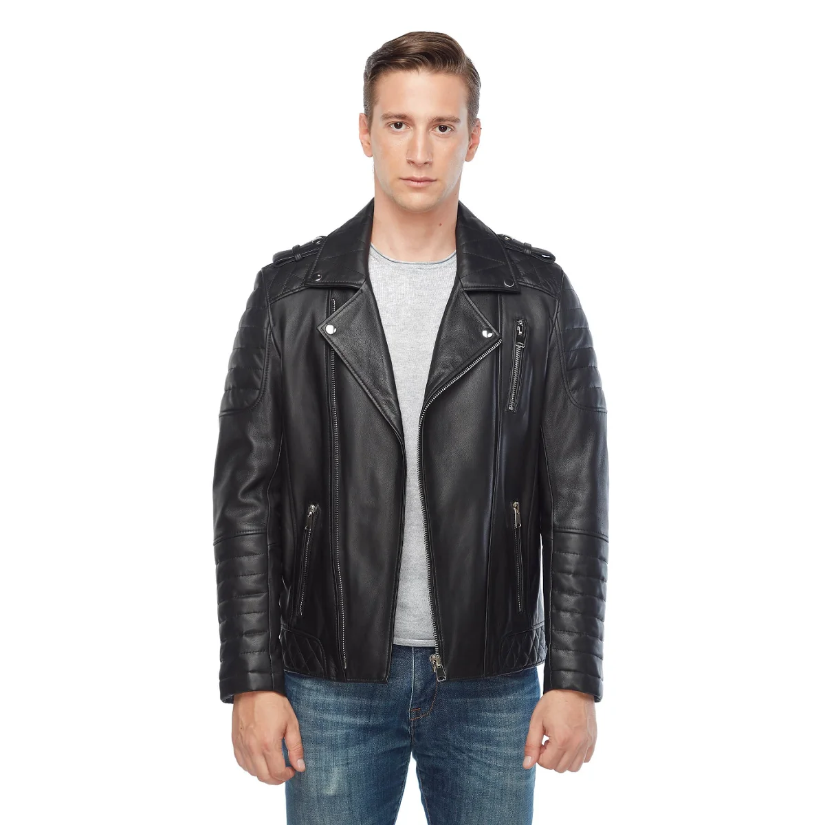 Jumbo-motero Montu Orjinal de piel de cordero para hombre, motero ajustado de talla grande, otoño e invierno, 2022
