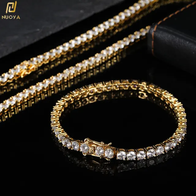 Wysokiej jakości mosiądz 18/K platerowany łańcuszek tenisowy bransoletka Iced Out 5A cyrkonia Cz męskie bransoletki prezent biżuteria raper