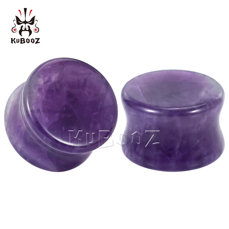 Wholesale Price Beautiful Amethyst Stone Ear Plugs Tunnels Gauges Piercing Body Jewelry Earring Expanders Stretchers 36PCS