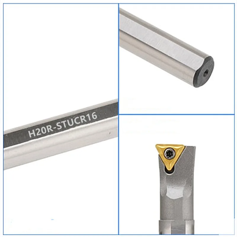 SANAI H-STUCR16 High Speed Steel Internal Turning Tool Holder Anti-vibration CNC Lathe Cutting Bar H16Q H18Q H20R H25S-STUCR16