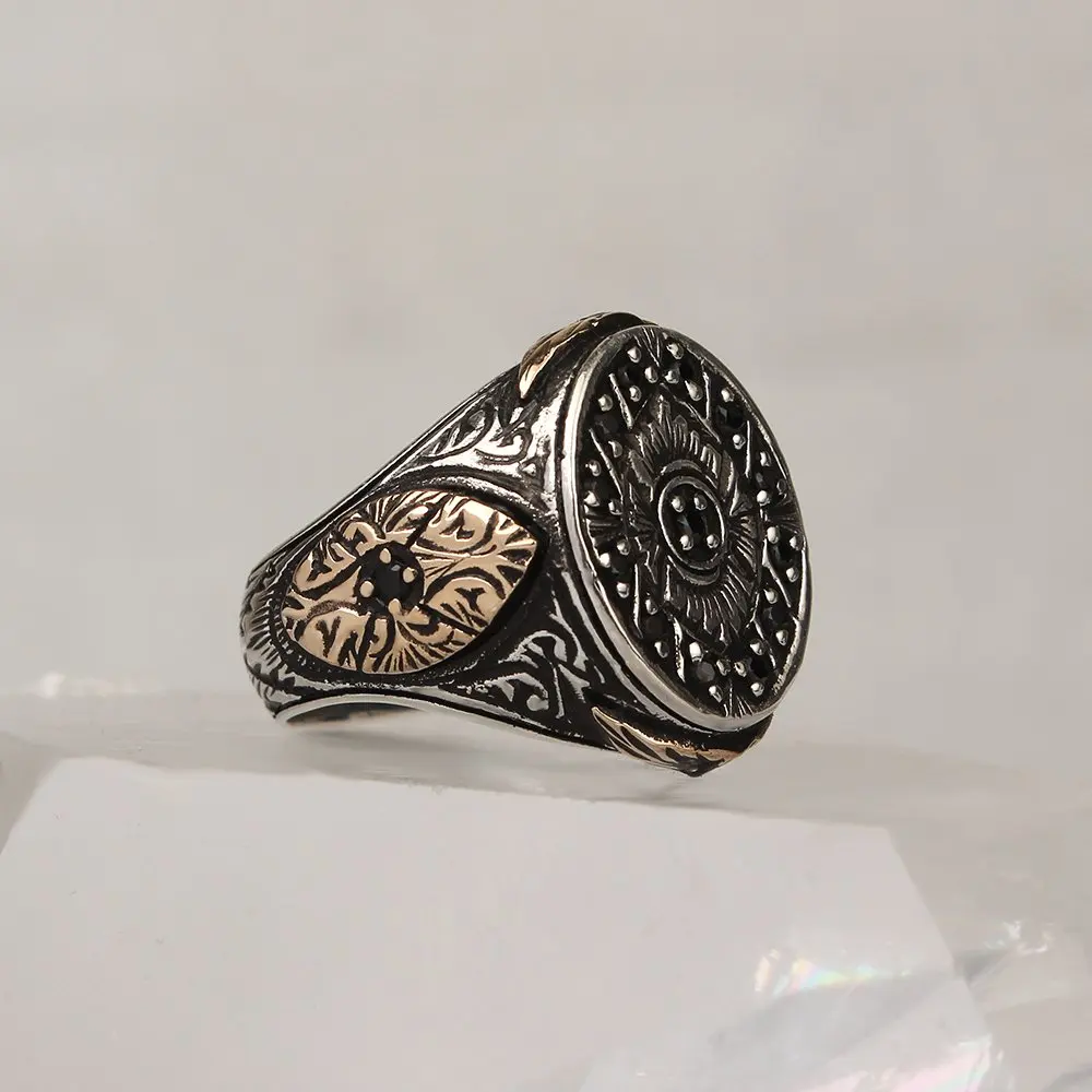 MEN 'S 925 Sterling Silver Ring, Zircon, Pen workmanship, High Quality, Men 'S Gift Jewelry, accessories Made in Turkey Fashion