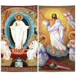 Icona di pasqua cattolica ortodossa russa resurrezione di cristo gesù angeli arazzo tradizionale sacro di Ho Me Lili Home Decor