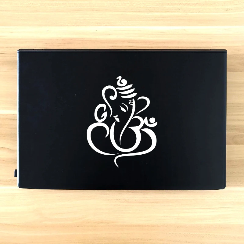 Namaste Ganesha Vinyl Sticker Car Window Decor, Elephant Buddha Lotus Laoptop Art Decal for Apple MacBook Pro/Air Decoration