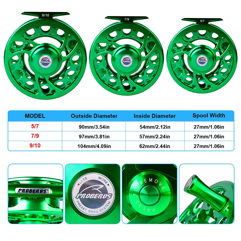 YUCONG Fly Fishing Reel 5/7 7/9 9/10 WT Fly Fishing Wheel 3+1BB Aluminum Fly Reel CNC Machine Left&Right Handle Changeable Reel