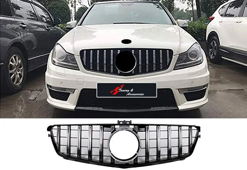 Gtr Voor Grill Voor Mercedes C Serie W204 Auto Accessoires Splitter Lip Body Spoiler Diffuser Side Rokken Wing Auto Tuning