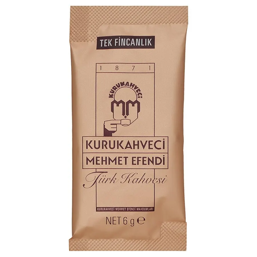 Turkish coffee Traditional Kurukahveci Mehmet Efendi ground coffee 120 pieces x 6 g Single Cup Turkish Coffee Made in Turkey