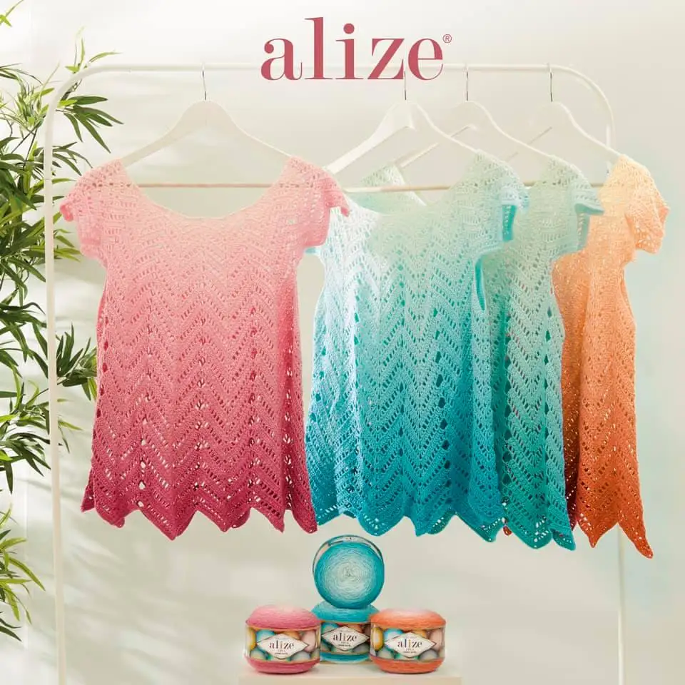 Alize Diva Ombre Batik filato per maglieria a mano, 250 grammi 875 metri, filo, microfibra acrilica, stagione primavera estate, uncinetto, fai da te