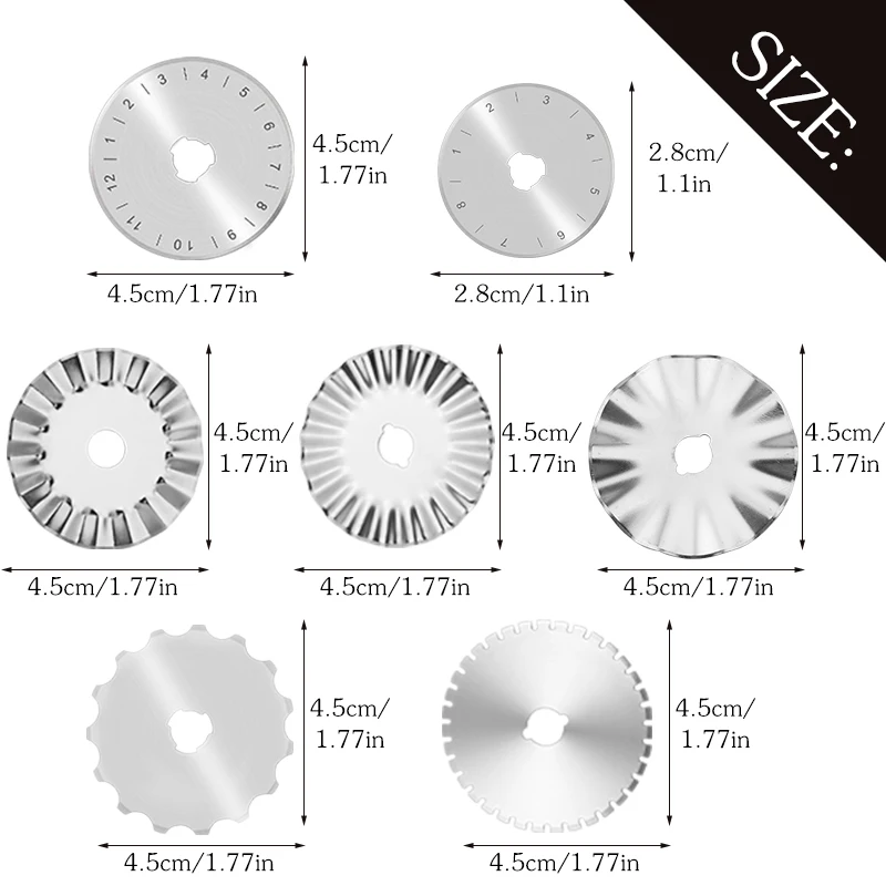 28/45mm Rotary Cutter Blades Quilting Blades Rotary Replacement Cutting Blade for Quilting Fabric Paper Sewing Tools