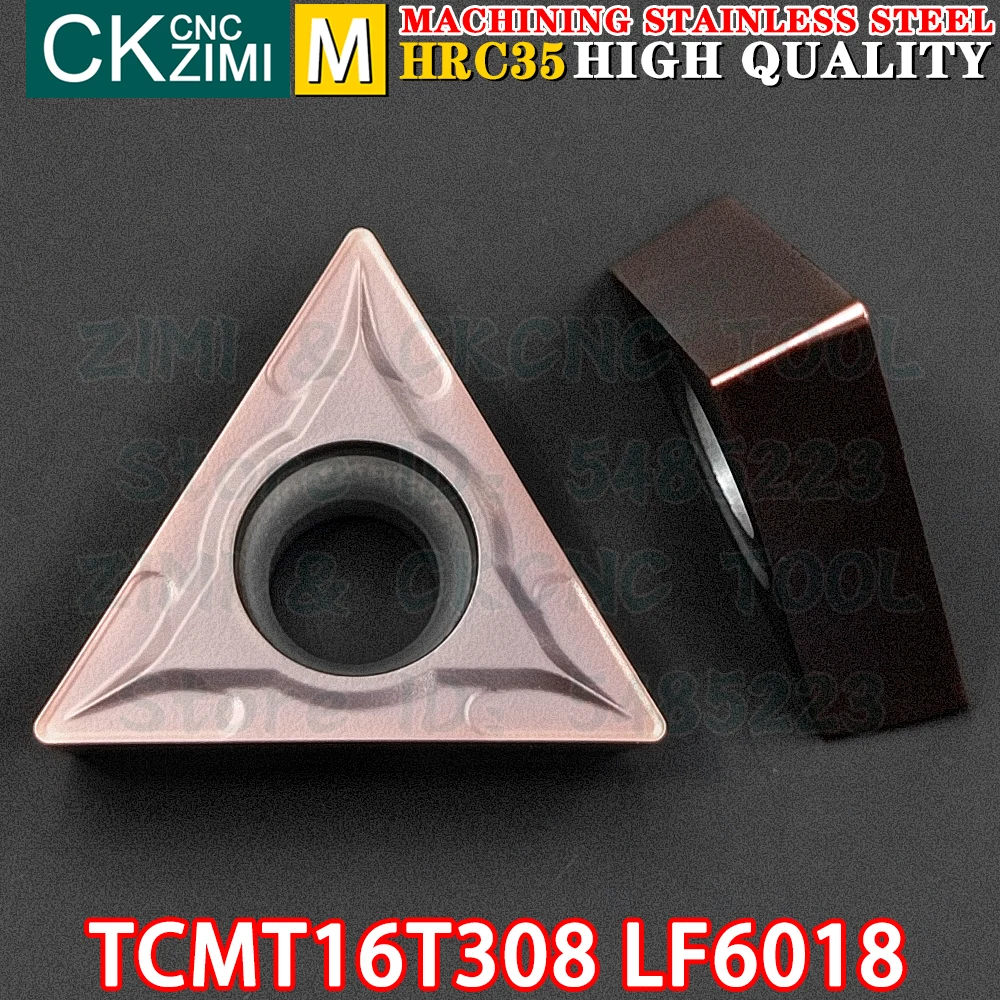 TCMT16T308 LF6018 TCMT32.51 LF6018 คาร์ไบด์แทรกภายนอกหมุนแทรกเครื่องมือ TCMT CNC Mechanical เครื่องกลึงโลหะตัดเครื่องมือ