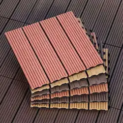 Wood Plastic Tiles WPC Waterproof Composite Decking Outdoor Wood Flooring 300mm x 300mm