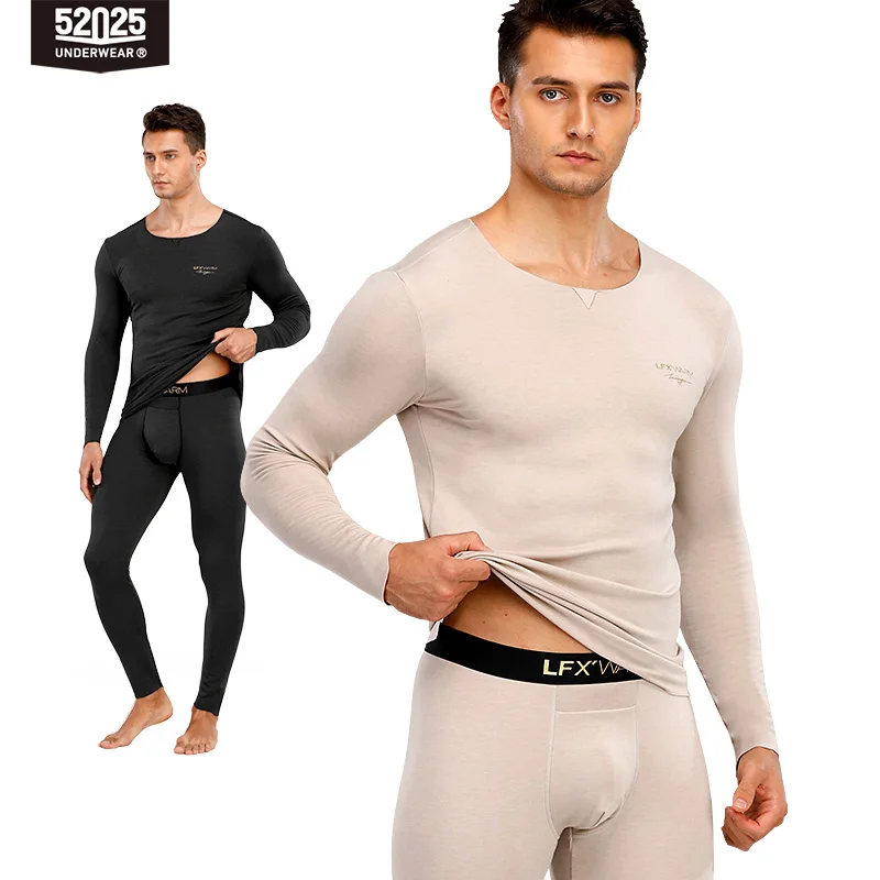 52025 Warm Men Thermal Underwear with Merino Wool Seamless Elegant Stylish Fashionable Soft Comfortable Long Johns Warm Thermals