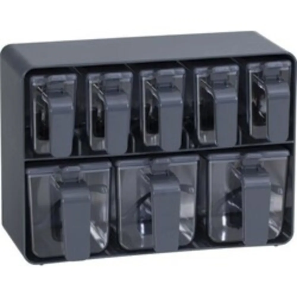 Eight Stand Spice Set Gray Herevin Eight Stand Spice Set Gray 13x28x20 cm Quality plastic stylish design multiple storage box