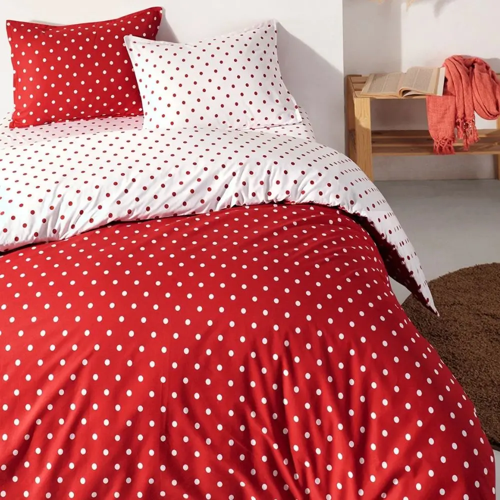 Cotton Bedding Set 4Pieces Pack 200x220 Twin Sheet Duvet Cover Pillowcase Linens Set Modern Dots Design Duvet Cover Home Textile