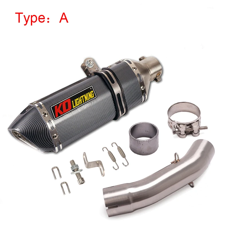 Motorcycle Exhaust System Middle Link Tube Slip On 51MM Mufflers Pipe Modified For Duke 250 390 RC390 250ADV 390ADV 2022 2023