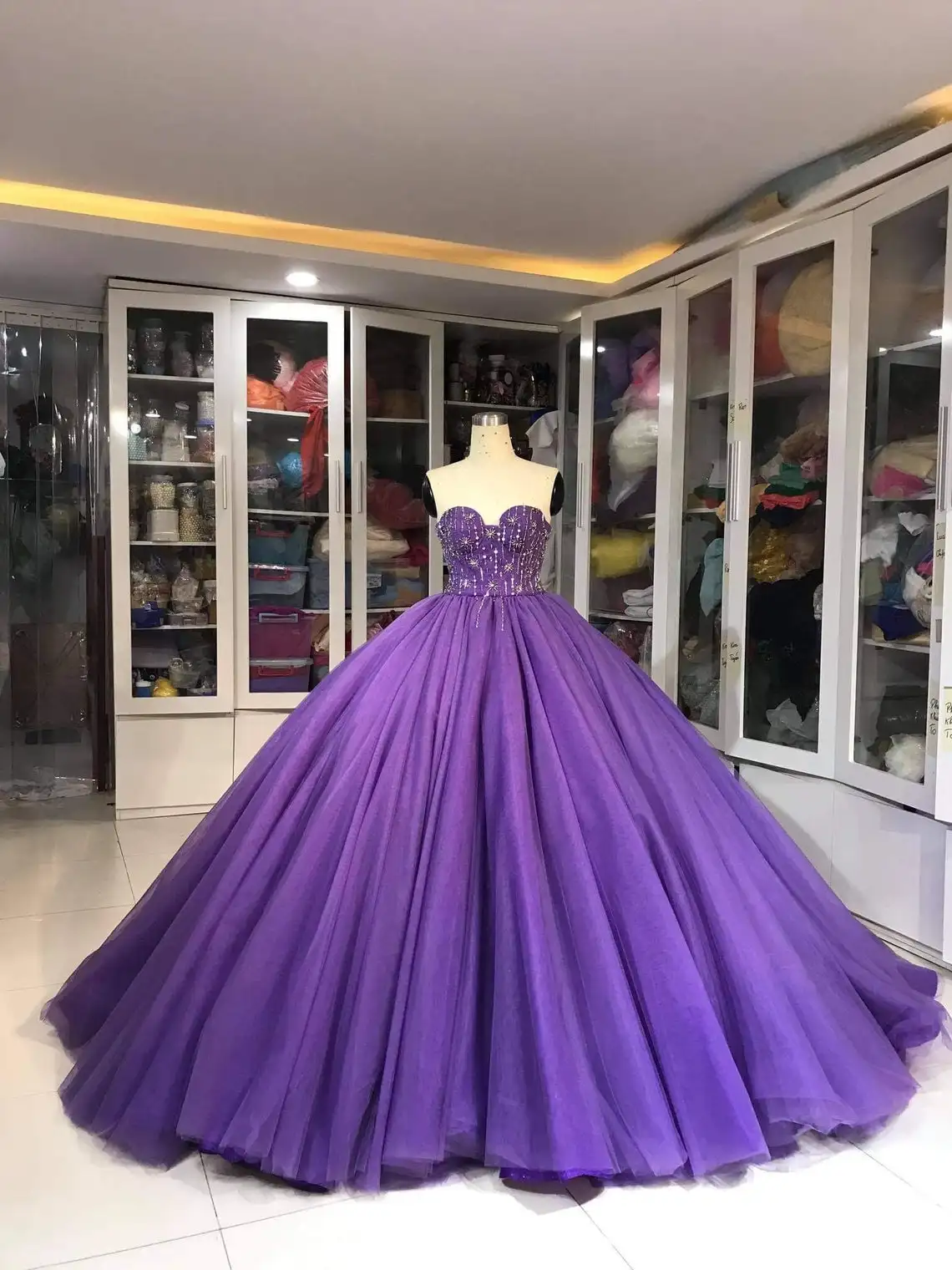 CloverBridal 2021 Sweetheart Sweetheart Tulle Purple Quinceanera Dress Sweetheart Ball Gown плыя на выпускной 2021 WQ9847