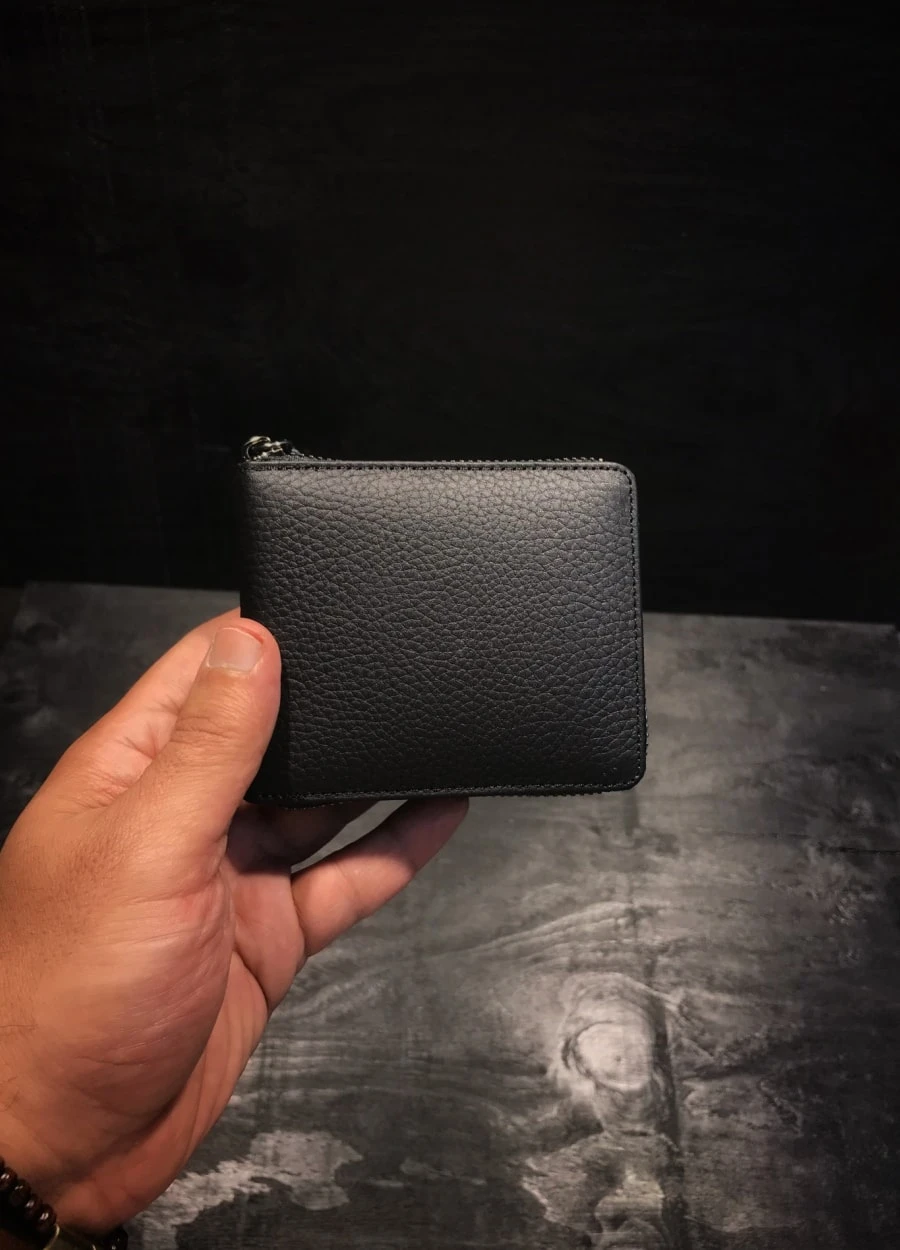 Bolso de mano Vintage con compartimento para teléfono, Cartera de cuero genuino con tarjetero, bolsa de regalo para mujeres y hombres, negro y marrón, 2021