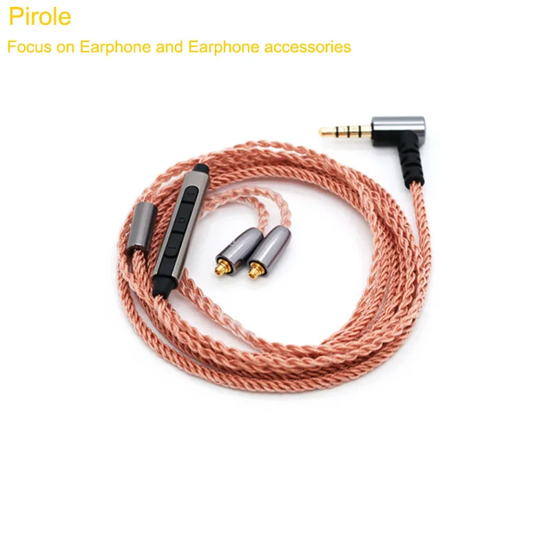 8 Nhân MMCX Micro Cáp OFC Phù Hợp Với Cho Shure Tai Nghe Tai Nghe Nhét Tai UE900 SE535 SE215 Đồng Cập Nhật Dây Thay Thế