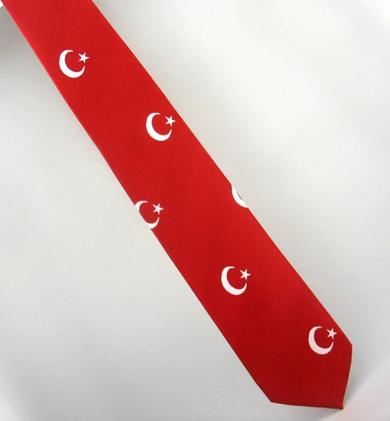 Moon Star Turkish Flag Figured Patterned Woven Fabric Male Tie the Republic of Turkey Flag Cravat