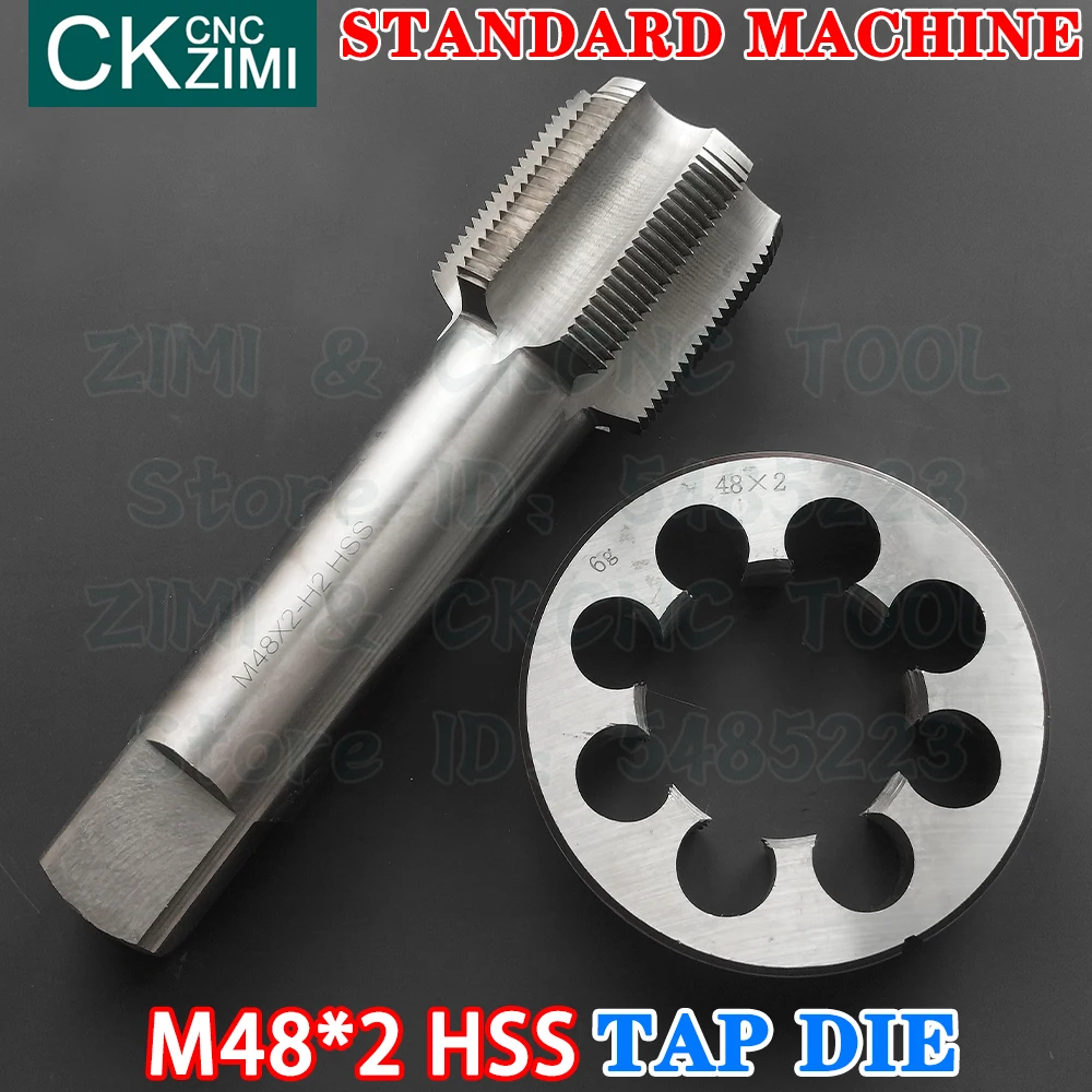 M48*2 M48x2 Straight Handle Standard Machine Die Tap Right High Speed Steel Wire Tapping Drill Round Die Metal Tap Die Set Tools