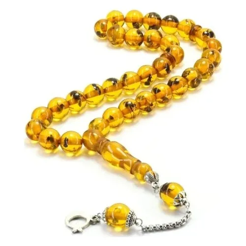 Barley Cut Ant Fossil Powder Amber Rosary jewelry Beads Good Quality Useful Relaxing Feature Anti-stress stainless steel tassels