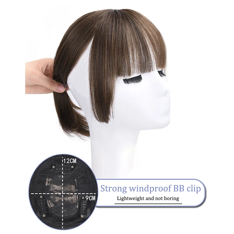 TALANG synthesis Princess Cut Bangs Hair Extension Synthetic Wig Natural High Temperature Synthetic Fake Bangs Hair Piece Clip I