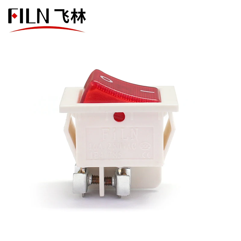 Filn 22X28 Mm Wit Lichaam Op Off 16A/250V 4 Schroef Pin Dpst T85 Auto Boot marine Toggle Rocker Switch Met Led 220V