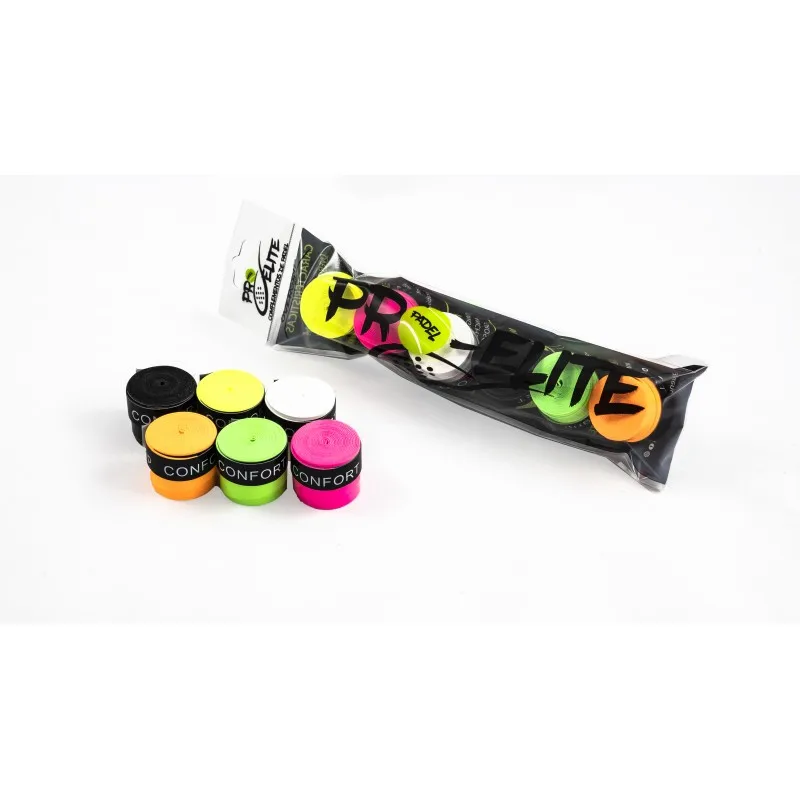 PRO-ELITE. BLISTER 5 + 1 OVERGRIPS comfort perforated PRO-ELITE for PADEL, tennis and BADMINTON.