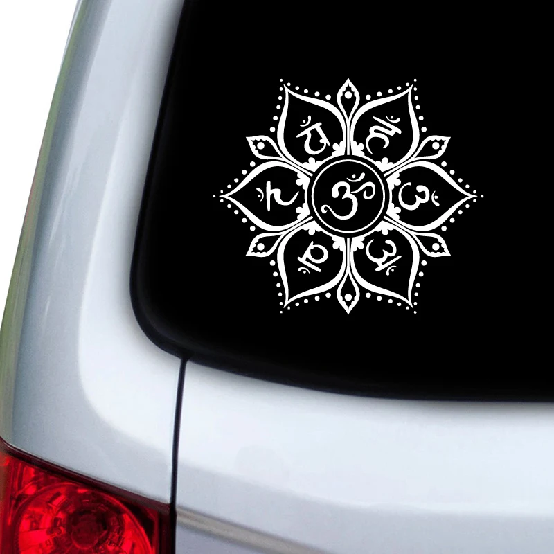 7 czakr symbole naklejki winylowe dekoracja okna samochodu, Namaste Mandala medytacja naklejki ścienne pokój do jogi dekoracja wnętrz naklejka ścienna