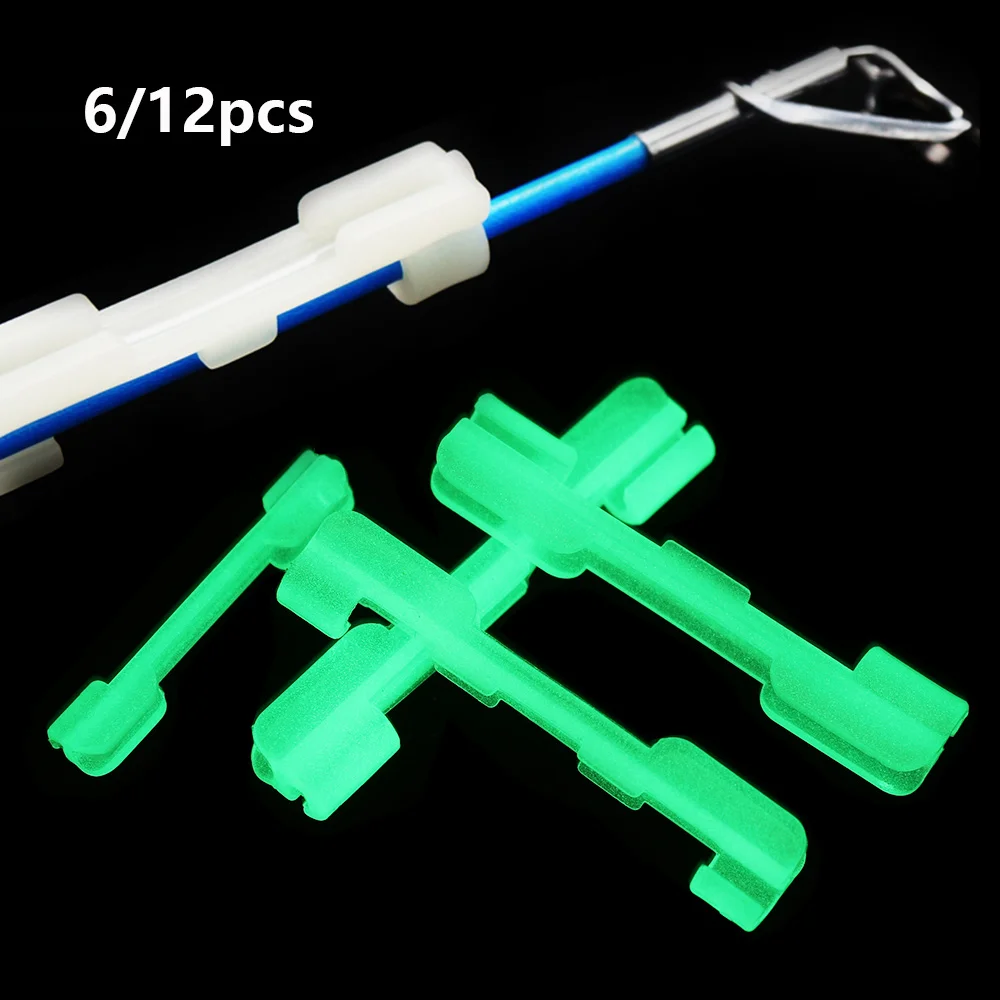 6Pcs Night Fishing Glow Stick Fishing Rod Tip Light Holder Clip Used On Fishing Rod Feeder For Chemical Fluorescent Light Stick