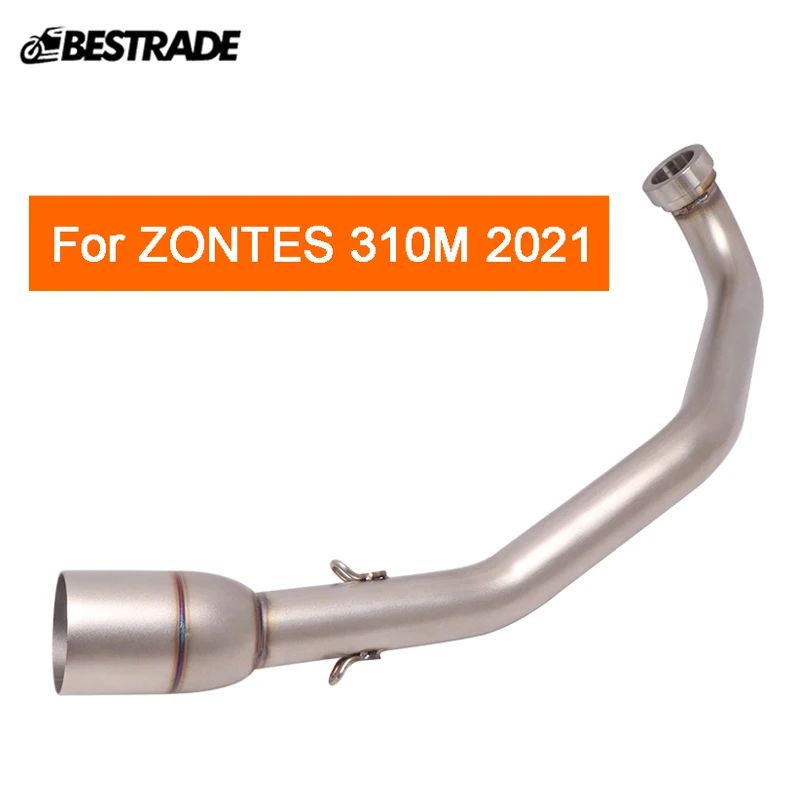 

For ZONTES 310M 2021 Full Motorcycle Exhaust System Front Mid Link Pipe Header Tube Slip On 51mm Stainless Steel Escape