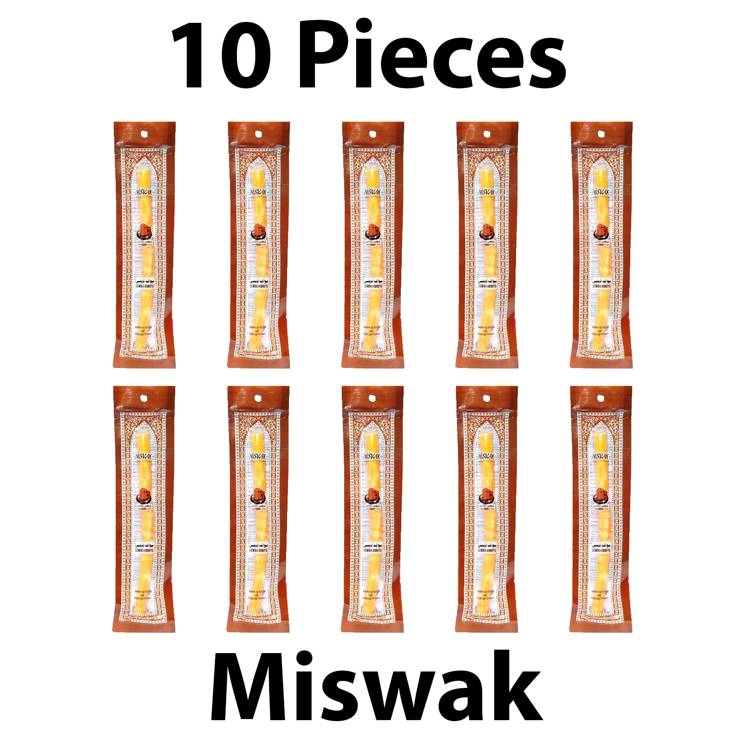 Set of 10 Pieces Miswak Sewak Chew Stick Fresh Natural Tootbrush Misvak Arak Siwak Miswaak Vegan Teeth Cleaner Travel Soft Peelu