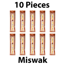 Set of 10 Pieces Miswak Sewak Chew Stick Fresh Natural Tootbrush Misvak Arak Siwak Miswaak Vegan Teeth Cleaner Travel Soft Peelu