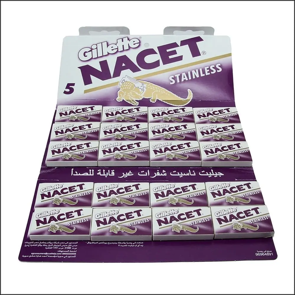 100 NACET STAINLESS Double Edge Razor Blades