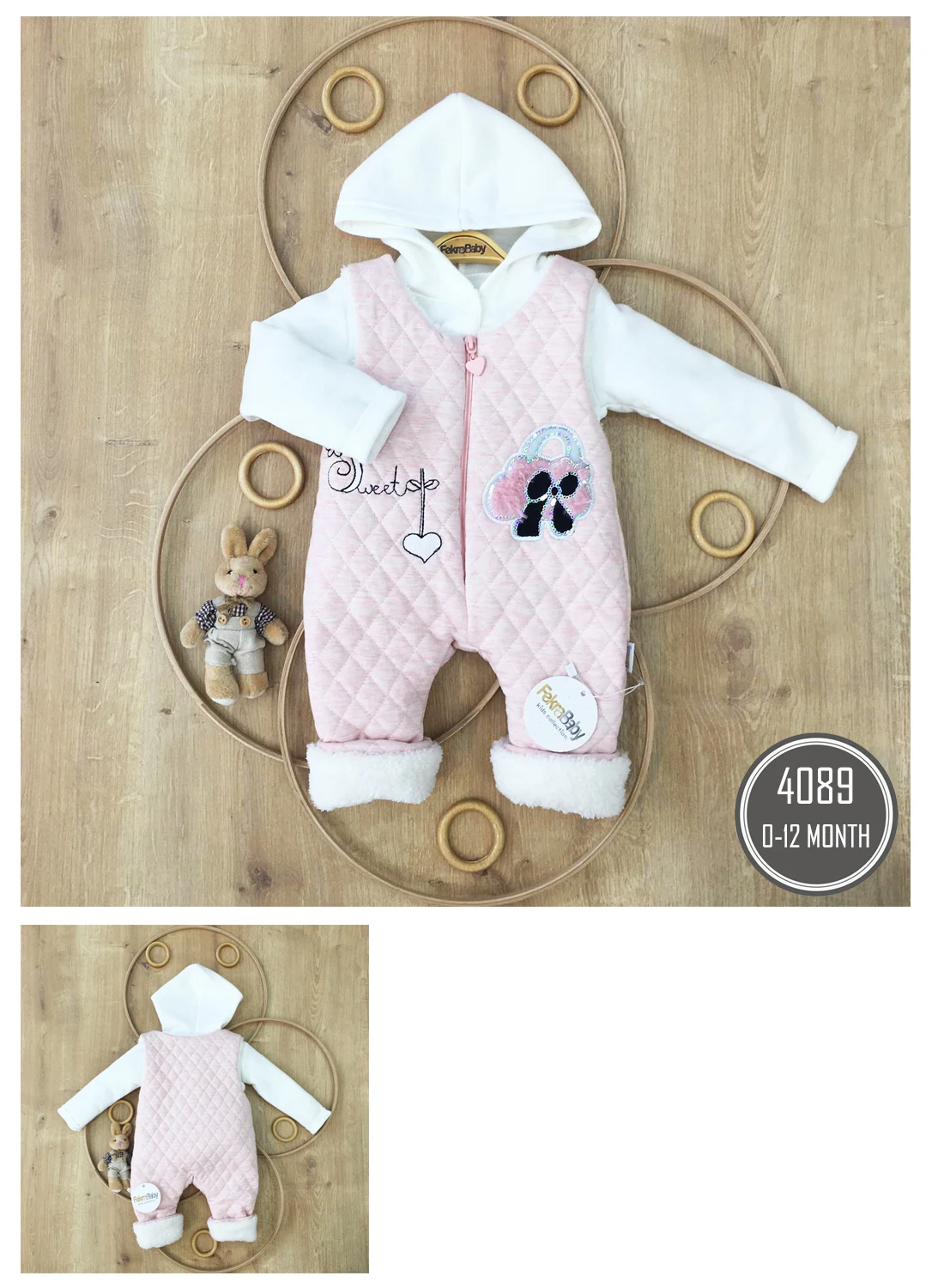 

2021 New Born Baby Clothes Girl Boy Romper Hooded Jumpsuit Infant With Zipper Unisex Fleece Soft Cute Snow Suit Winter Thicken