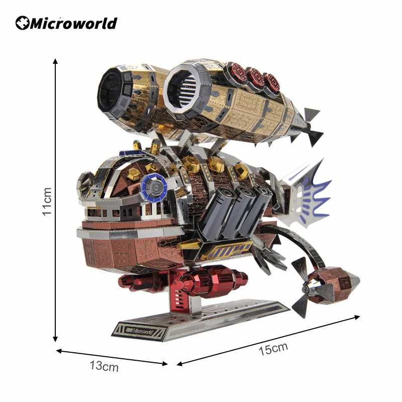 Microworld 3D Metal Puzzle Games Whale Base Model Kits DIY Colorful Jigsaw Toys Christmas Decorative Gifts For Children Teen