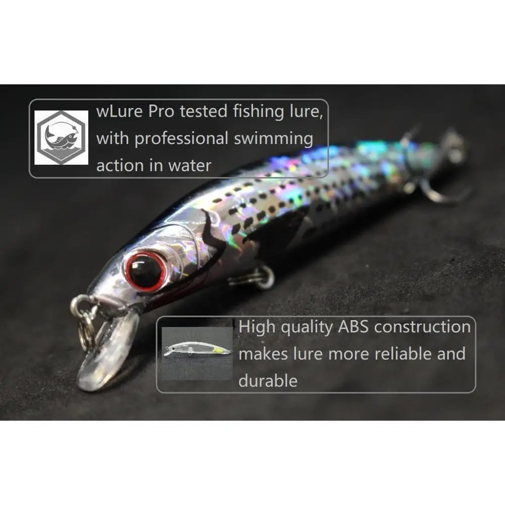 wLure Fishing Lure  9cm 7g Plastic beads to Make Crisp Sound Fresh Water Floating Minnow Bronzing and Plating Coating M641