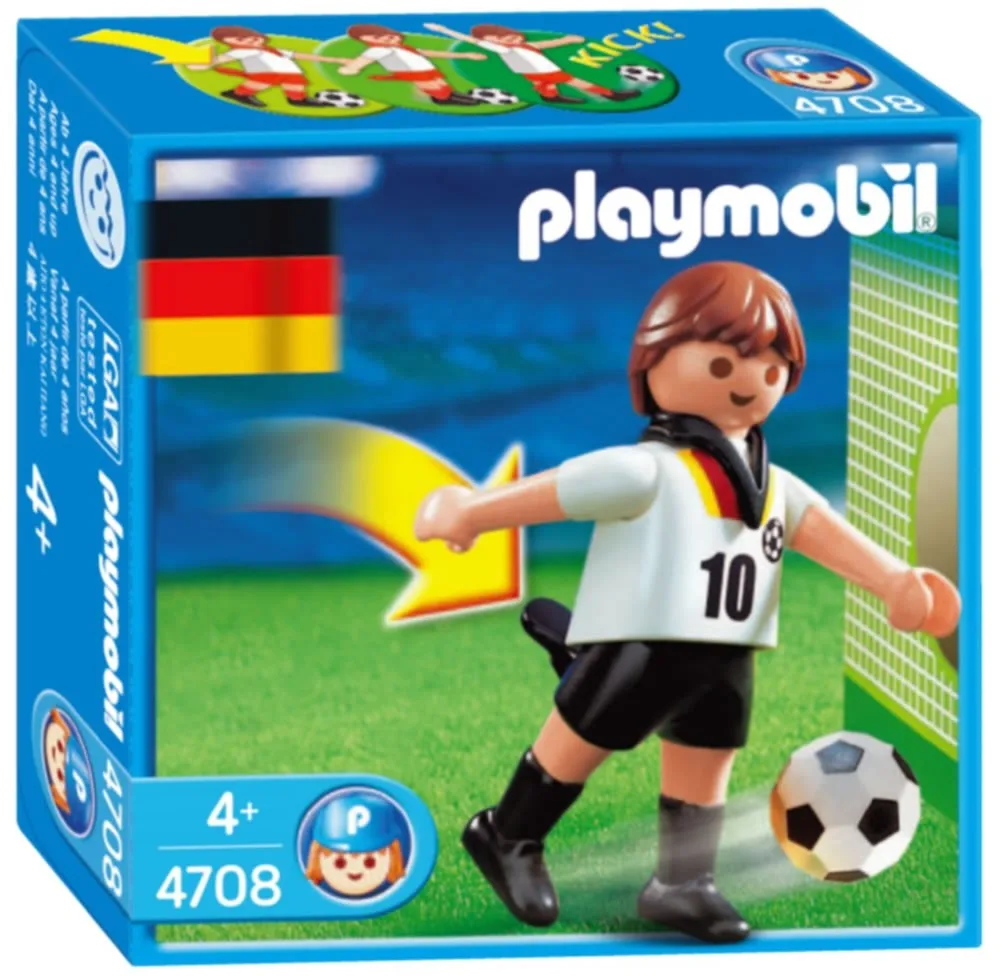 Playmobil soccer player Germany, 4708, original, toys, boys, girls, gifts, collector, figures, dolls, shop, with box, new, man, woman, official license