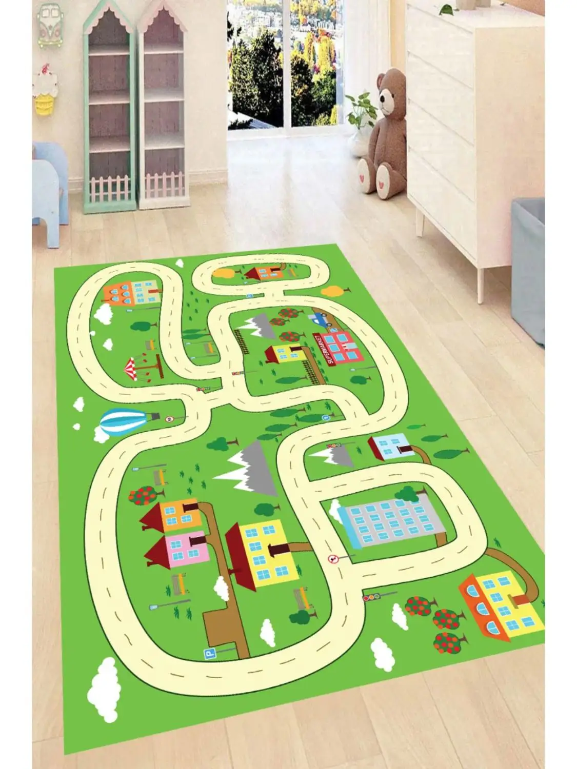 Fun Educational City Road Kid Room Game Carpet Rug Tateme Tatami  Mat Decoration Bedroom Decor  Quarto Kilim