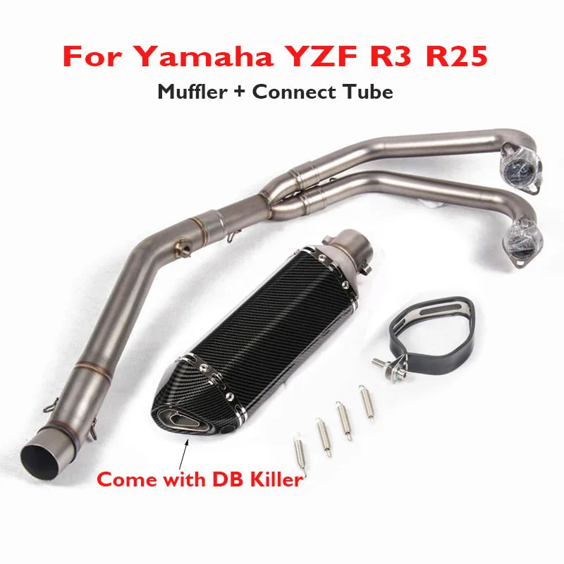 

Motorcycle Exhaust Silencer Tip Muffler Header Connection Link Pipe for Yamaha YZF R25 R3 Exhaust System Slip on Pipe