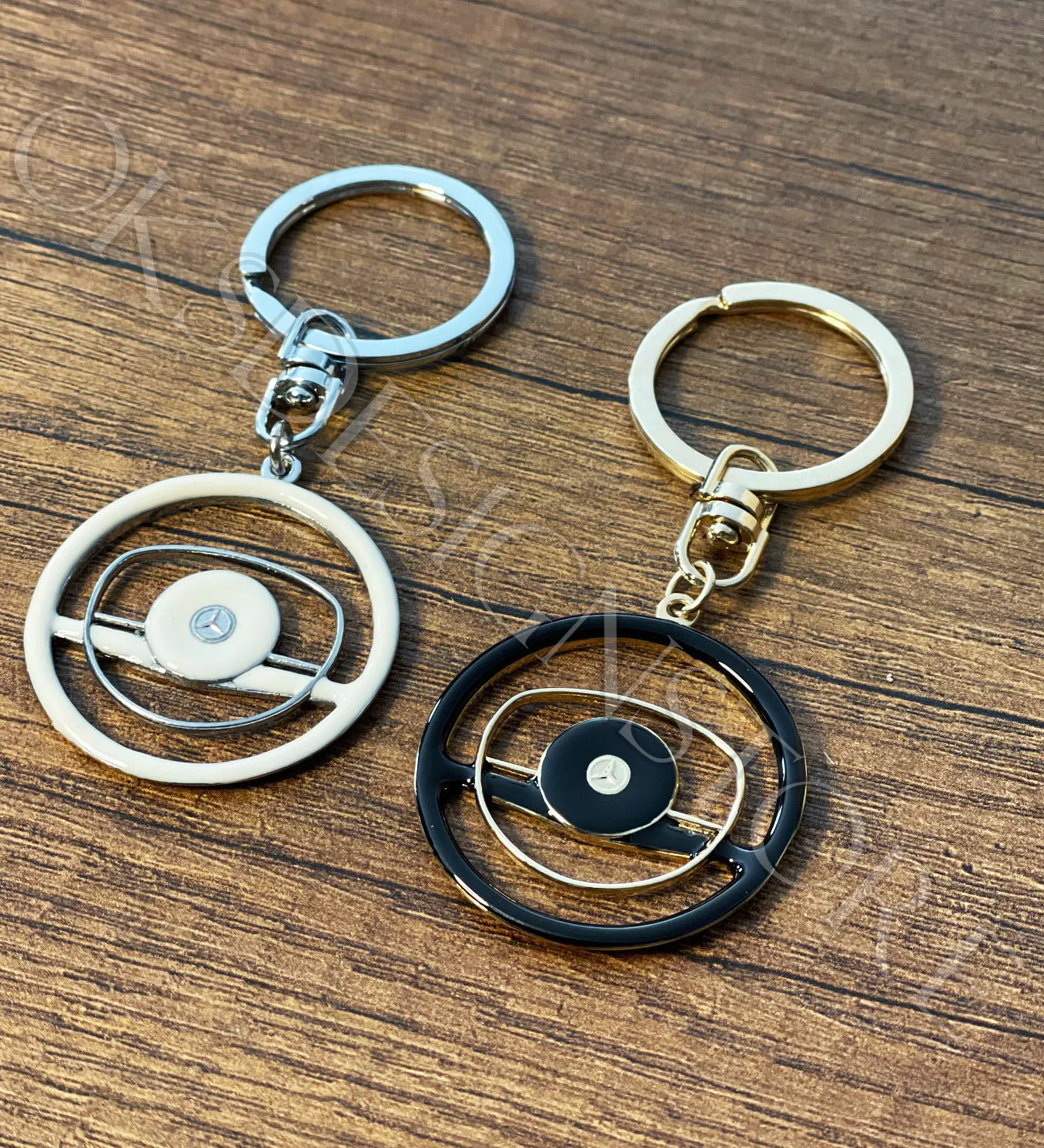 

For Mercedes-BENZ , 3D Key Chain Steering Wheel Mercedes Benz Classic W115 W116 W123 W108 R107 W114 GOLD STYLE