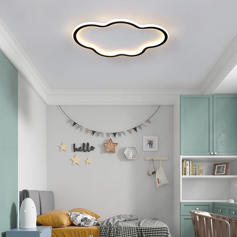 Luz de techo Led minimalista para habitación de niños, lámparas de oro blanco y negro para sala de estar, comedor, estudio, accesorios creativos simples