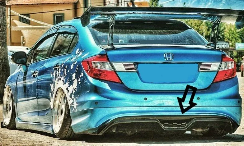 

Honda Civic Fb (2012 - 2016) için Arka Tampon Dudak Custom Style Arka Tampon Etek Abs Plastik