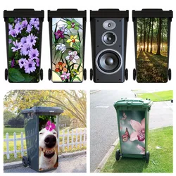 Toothy Cute Dog Trash Can Sticker Stick Rubbish Bin Stickers Wallpaper Small Poubelle Autocollant Outdoor Flower Forest Audio