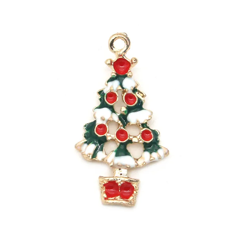 10 قطعة عيد الميلاد الموضوعية زينة زخرفية سبيكة المعلقات Charms الغزلان شجرة جورب ثلج Size15-20mm لسوار قلادة هدية