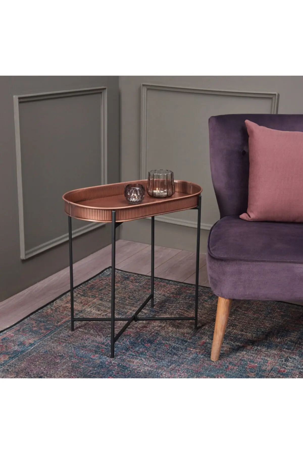 Nordic Iron Double-layer Small Tea Table Corners Round Coffee Table Lving Room Mini Sofa Side Table