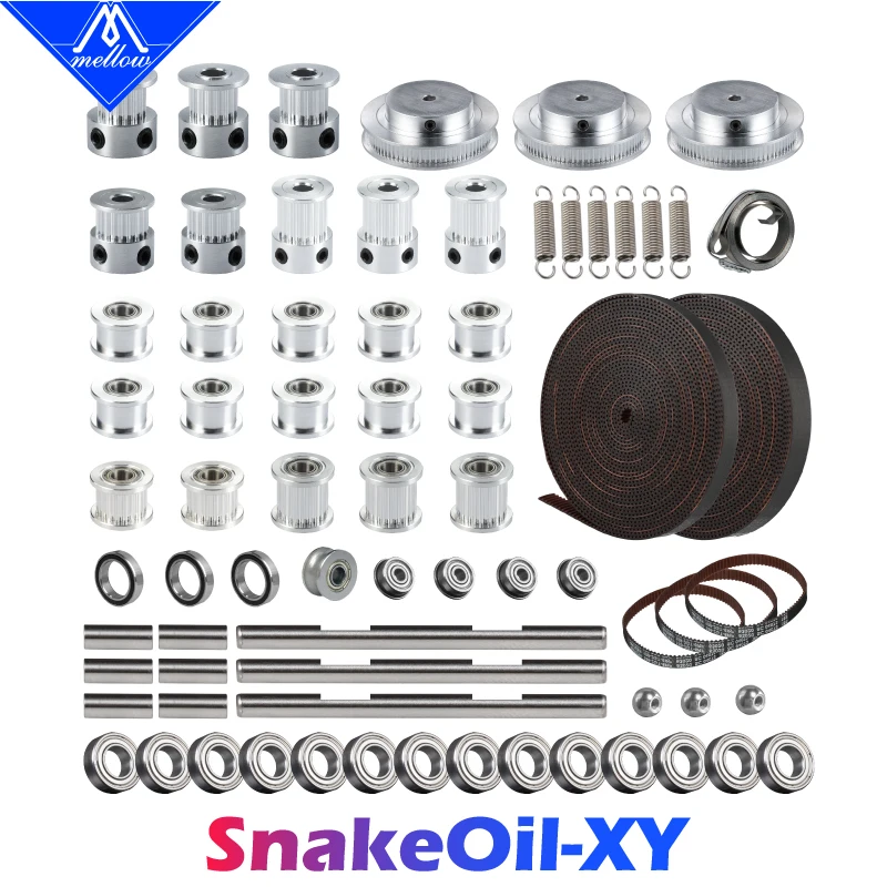 

Mellow 3D Printer SnakeOil-XY Motion Kit Gates GT2 LL-2GT RF Timing Belt Match 2GT Tooth Pulley Shaft Bearing F626 MR115 Parts