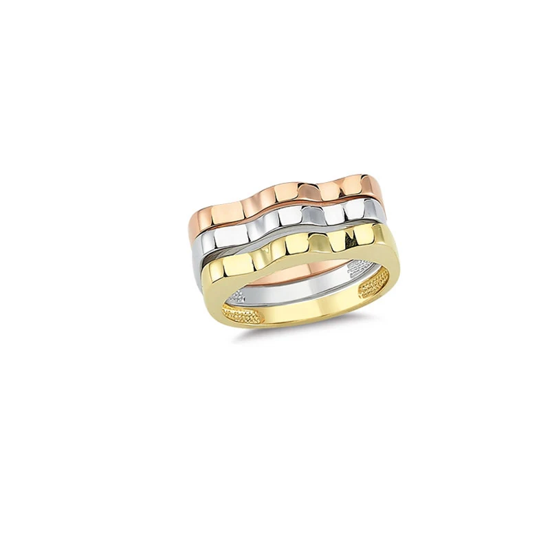 14K Solid Gold Stucking Ring for Women