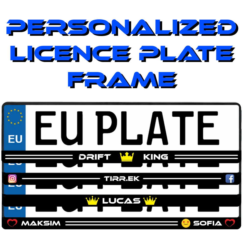 License Plate Frame Personalized Custom Quality UV Print EU Europe Standarts