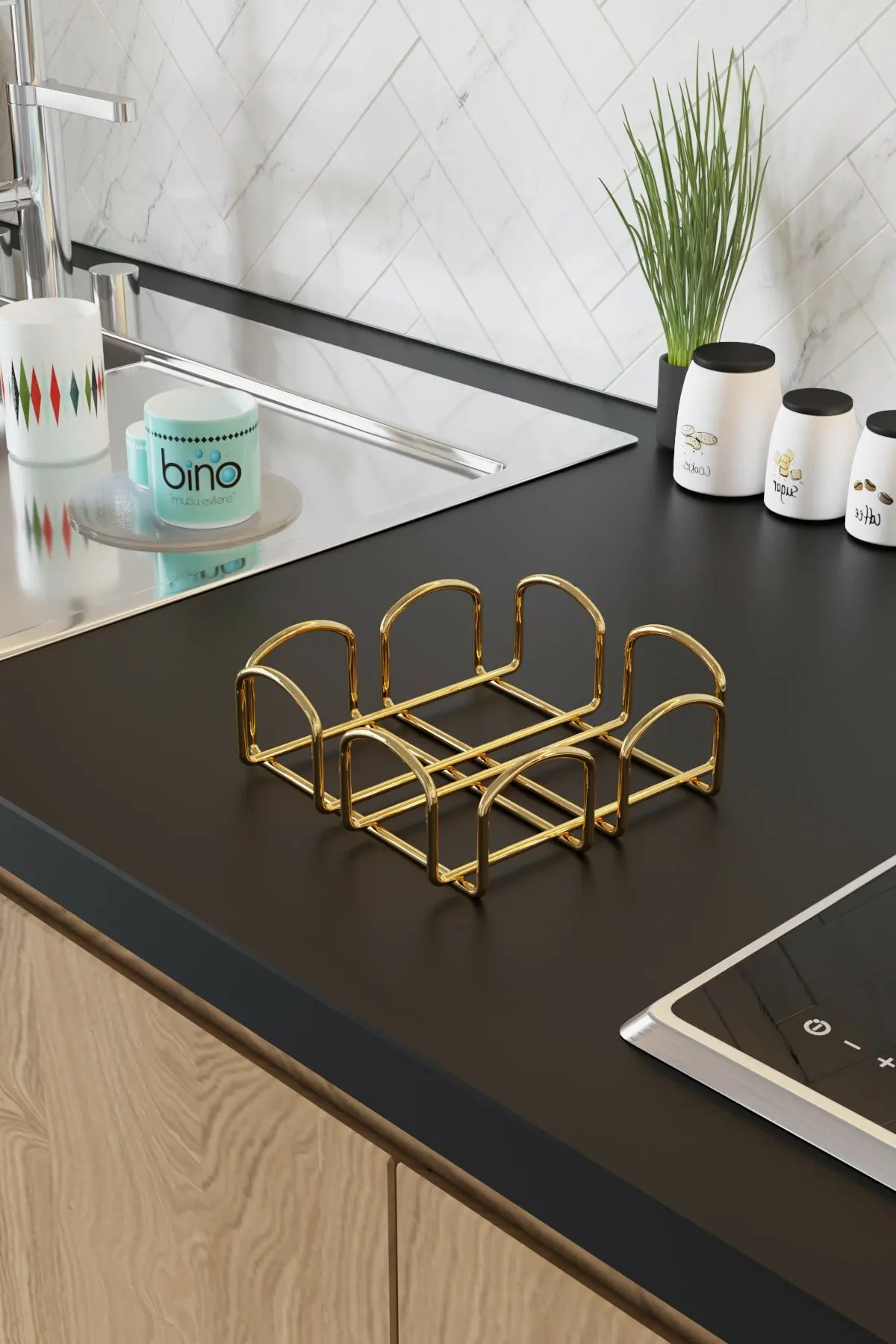 

Kitchen Napkin Holder Paper Holder Napkin Rack Box Napkin Tray Storage Case Table Decor Paper Organizer Gold Stainless Steel